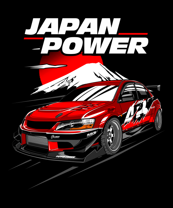 Mitsubishi Evolution Reto Tokio Animado